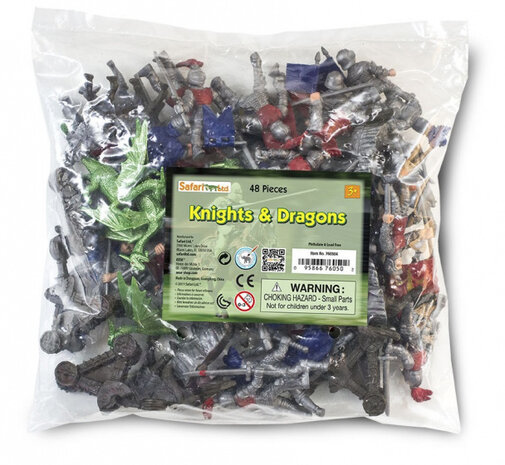 speelset ridders &amp; draken junior 4-7,5 cm 48 stuks