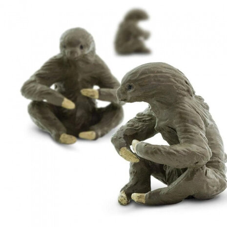 mini-figuren Luiaard 2,5 cm rubber bruin 192 stuks