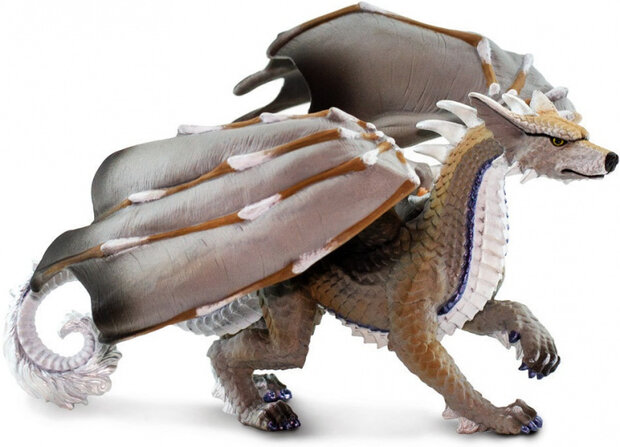speelfiguur wolfdraak junior 20,3 x 11,45 cm grijs/bruin