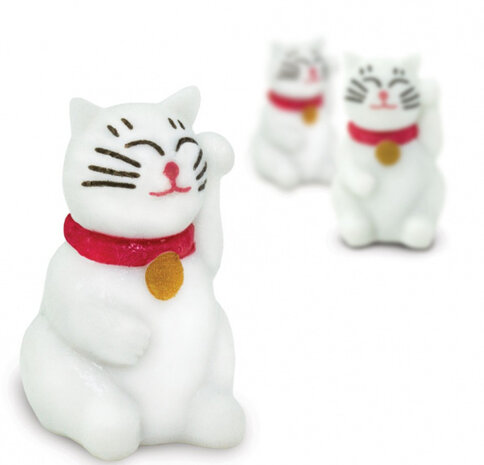 speelfiguren Katten 2 cm BPA-vrij wit 192-delig