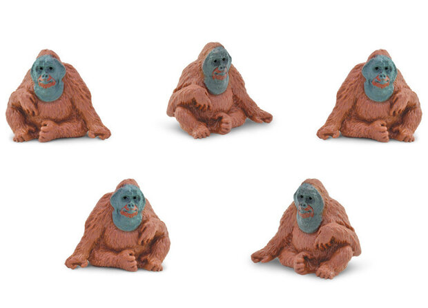 speelset Lucky Minis orang-oetan 2,5 cm bruin 192-delig