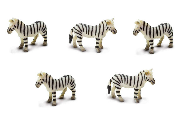 speelset Lucky Minis zebra&#039;s 2,5 cm zwart/wit 192-delig