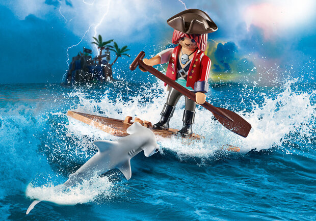 Special Plus - Piraat met vlot en hamerhaai (70598)