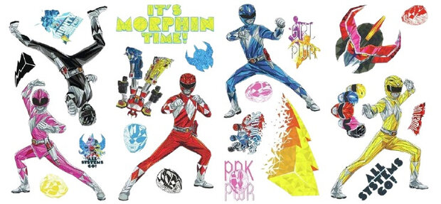 muurstickers Power Rangers junior vinyl 24-delig