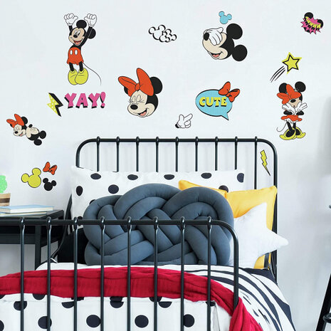 muurstickers Mickey &amp; Minnie junior vinyl 17-delig