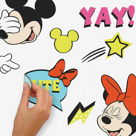 muurstickers Mickey &amp; Minnie junior vinyl 17-delig