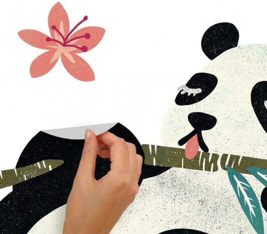 muurstickers Lazy Panda vinyl wit/zwart 39-delig
