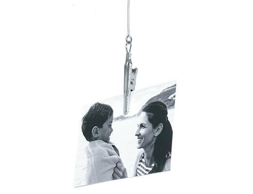 fotomobiel met clipjes 41 x 56 cm staal zilver