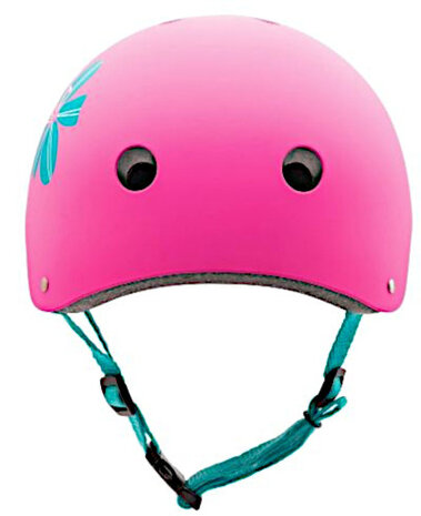 skatehelm Flower meisjes 52-54 cm ABS roze/blauw maat XS