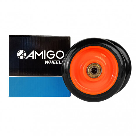 wielen stuntstep Wave 100 mm 82A PU zwart/oranje 2 stuks