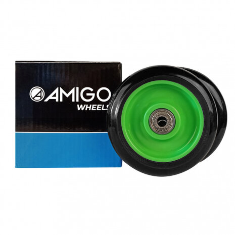wielen stuntstep Wave 100 mm 82A PU zwart/groen 2 stuks