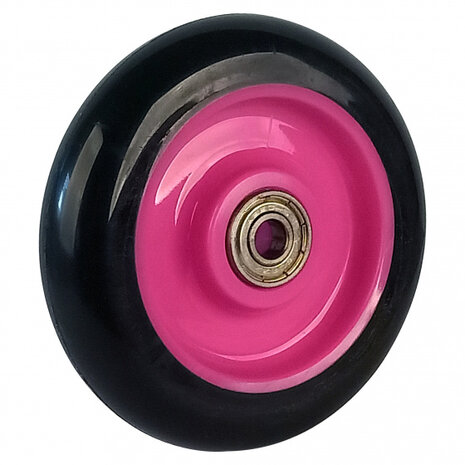 wielen stuntstep Wave 100 mm 82A PU zwart/roze 2 stuks
