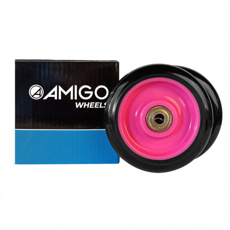 wielen stuntstep Wave 100 mm 82A PU zwart/roze 2 stuks