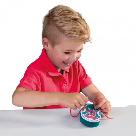 veterstrikken junior schuim blauw/rood 2-delig