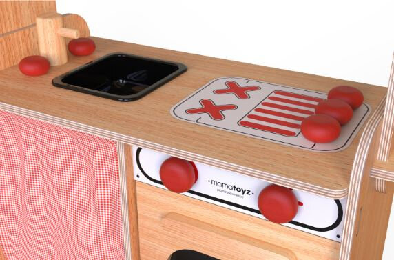 speelgoedkeuken junior 70 x 100 cm hout naturel