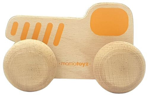 tractor junior 15 x 8 cm hout naturel/geel