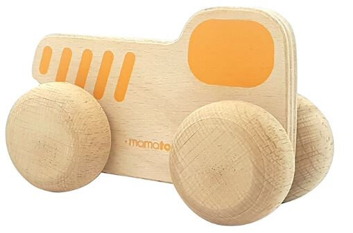 tractor junior 15 x 8 cm hout naturel/geel