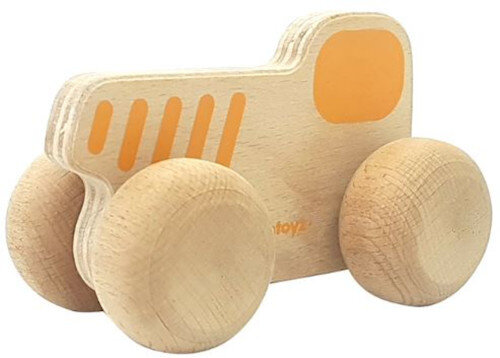 tractor junior 15 x 8 cm hout naturel/geel