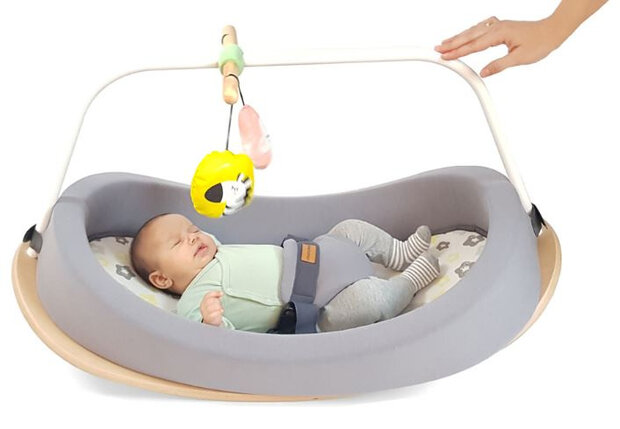 babygym Loop 3-in-1 junior 90 cm katoen/hout grijs