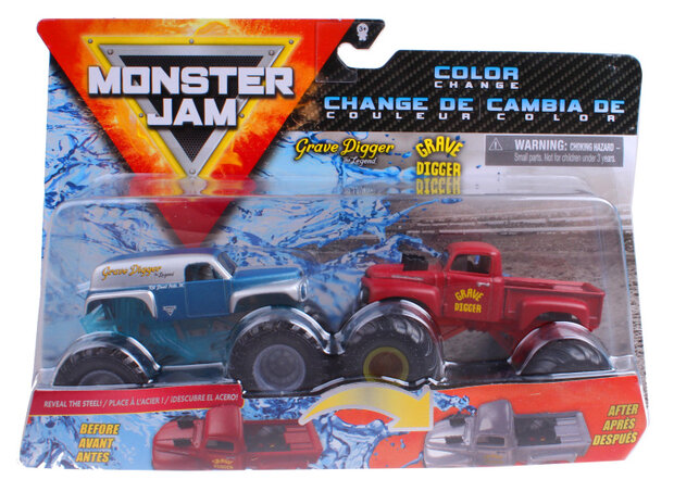 monstertruck Grave Digger 1:64 staal 2 stuks