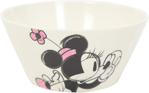 ontbijtkom Minnie Mouse junior 17 cm zwart/wit/roze
