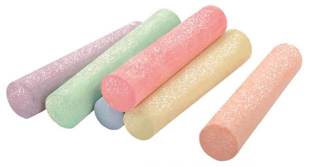 stoepkrijt Krabbelk&auml;fer junior glitter 10-delig