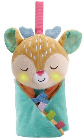 knuffeldoekje 2-in-1 hertje 27,9 cm pluche mintgroen