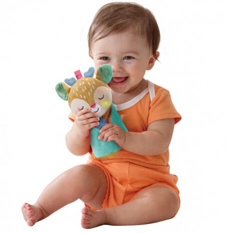 knuffeldoekje 2-in-1 hertje 27,9 cm pluche mintgroen