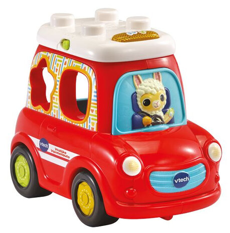 Vrolijke Vormenauto 25 cm rood 5-delig