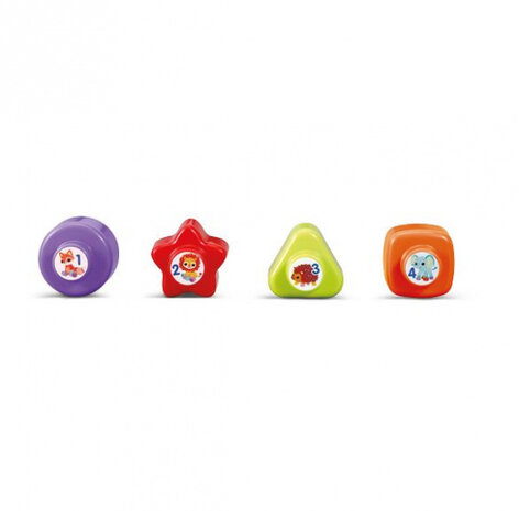 Vrolijke Vormenauto 25 cm rood 5-delig