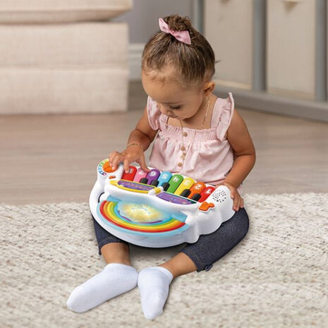 Magische Regenboog Piano 35 cm wit