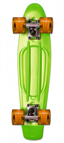 skateboard No Rules 57 x 15 cm hout groen/oranje