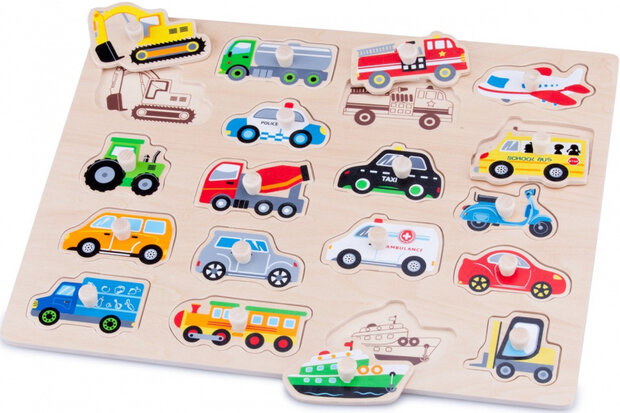 vormenpuzzel Voertuigen junior hout 19-delig