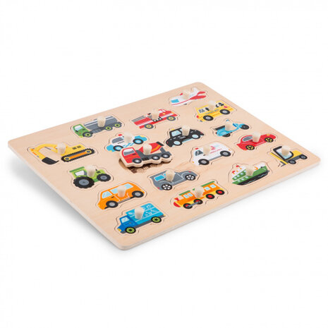 vormenpuzzel Voertuigen junior hout 19-delig