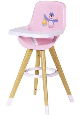 kinderstoel voor poppen meisjes 36-43 cm roze/bruin