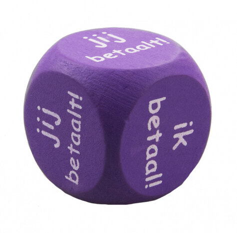 dobbelsteen ik betaal / jij betaalt 2,5 cm hout
