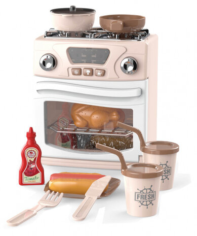 speelgoedoven Happy Gourmet junior 33,5 cm beige 12-delig