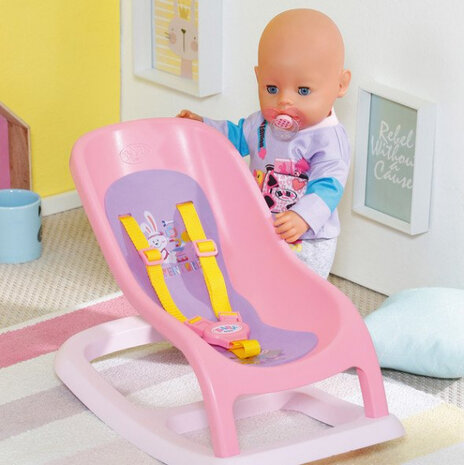 wipstoel babypop meisjes 43 cm roze/paars