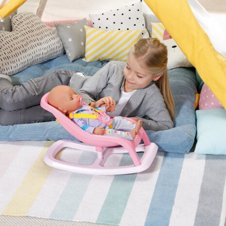 wipstoel babypop meisjes 43 cm roze/paars