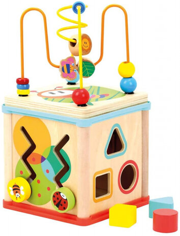 activiteitenkubus junior 30 cm hout