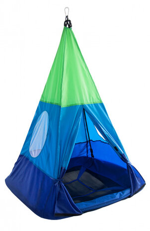 schommeltent 95 x 95 cm polyetheen blauw/groen