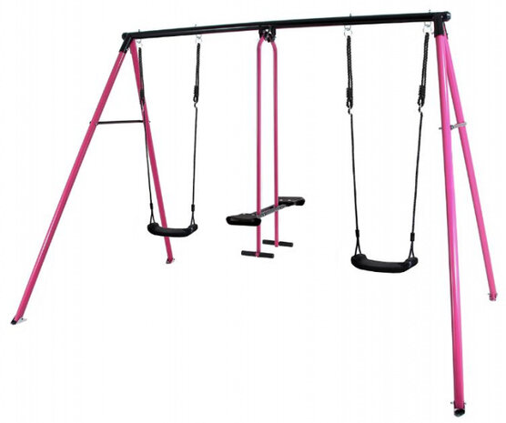 schommel Cancan 275 x 215 x 180 cm staal roze/zwart