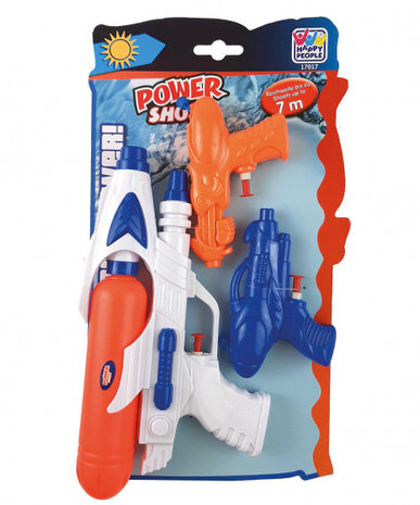 waterpistolenset junior wit/oranje/blauw 3-delig