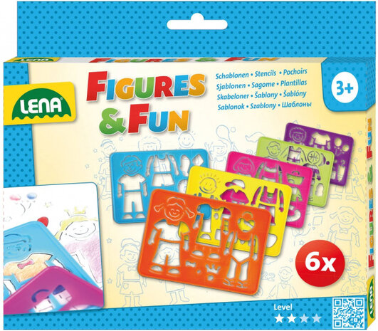 tekensjablonen Figures &amp; Fun junior 6-delig