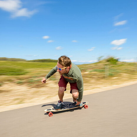 longboard Shapes 99 x 24 cm esdoorn groen/geel/rood