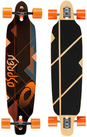 longboard Nexus 99 x 24 cm esdoorn zwart/oranje