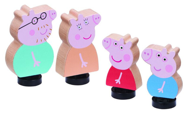 speelfiguren Peppa Pig junior hout 4-delig
