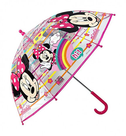 kinderparaplu Minnie Mouse 45 cm polyester transparant