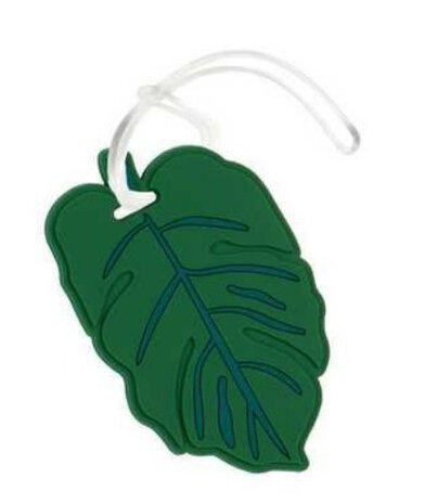 bagagelabel blad 9,5 x 6 cm PVC groen