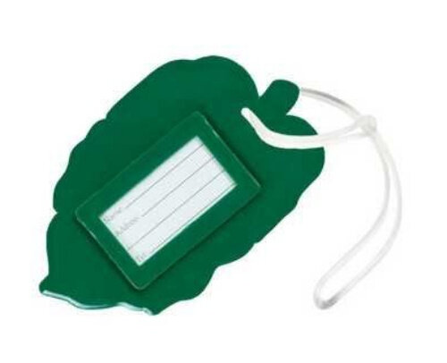bagagelabel blad 9,5 x 6 cm PVC groen